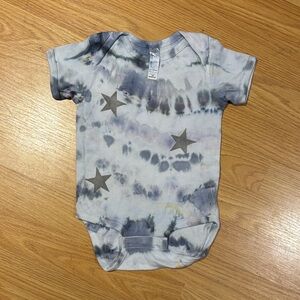 Tie-Dye Star Bodysuit. Hand dyed and printed